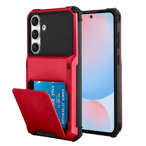 Marphe Schutzhülle für Samsung Galaxy S24 FE, mit 4 Kartenfächern, Kreditkartenfächern, stoßfest, Hybrid-Schutzhülle, strapazierfähig, kompatibel mit Samsung S24 FE, Rot Marphe Schutzhülle für Samsung Galaxy S24 FE, mit 4 Kartenfächern, Kreditkartenfächern, stoßfest, Hybrid-Schutzhülle, strapazierfähig, kompatibel mit Samsung S24 FE, Rot von Marphe