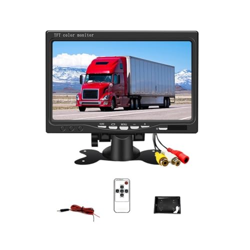 Marran 12 V 7 Auto-Monitor 16:9 800 x 480 LCD Rückfahrmonitor mit 2-Wege-Videoeingang für Rückfahrkamera Parken Rückwärtsfahrt von Marran