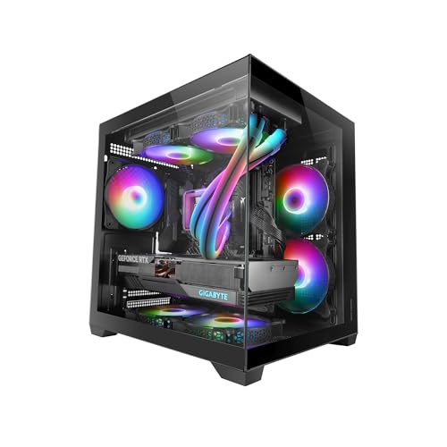 MARS GAMING MC-VIEW2, Gaming-Gehäuse MicroATX, Doppeltes Rahmenloses Gehärtetes Glas, 1x 120mm FRGB-Rücklüfter, Unterstützung für Flüssigkeitskühlung bis zu 240mm, Doppelkammer-Design, Schwarz MARS GAMING MC-VIEW2, Gaming-Gehäuse MicroATX, Doppeltes Rahmenloses Gehärtetes Glas, 1x 120mm FRGB-Rücklüfter, Unterstützung für Flüssigkeitskühlung bis zu 240mm, Doppelkammer-Design, Schwarz von Mars Gaming