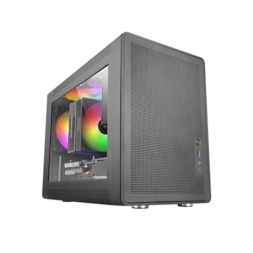MARS GAMING MC-XPS, Ultrakompaktes MicroATX-Gehäuse, Gehärtetes Glas + Mesh-Panels, FRGB 120mm-Lüfter, Mesh-Kühltechnologie, Dual-PSU-Unterstützung für ATX und SFX, Mini-Tower PC USB-C, Schwarz von Mars Gaming