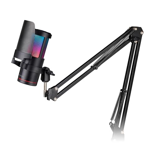 MARS GAMING MMIC-SC, Professionelles Studiomikrofon, Hochwertiges ARGB-Design, Hochauflösend 192Khz 24-bit, Omnidirektionaler Mechanischer Arm, Steuerungsrad, Metallgitter-Popfilter, Schwarz MARS GAMING MMIC-SC, Professionelles Studiomikrofon, Hochwertiges ARGB-Design, Hochauflösend 192Khz 24-bit, Omnidirektionaler Mechanischer Arm, Steuerungsrad, Metallgitter-Popfilter, Schwarz von Mars Gaming