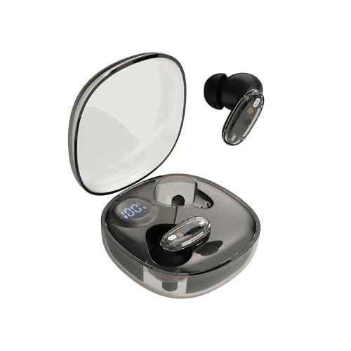 Mars Gaming MHIB2, Bluetooth 5.4 Kopfhörer, Immersiver Klang, Ergonomisches Halbtransparentes und Ultrakompaktes Design, 24 Stunden Wiedergabe, Kabellose Ohrhörer mit Etui und LED-Anzeige, Schwarz​ von Mars Gaming
