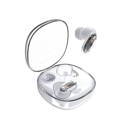 Mars Gaming MHIB2, Bluetooth 5.4 Kopfhörer, Immersiver Klang, Ergonomisches Halbtransparentes und Ultrakompaktes Design, 24 Stunden Wiedergabe, Kabellose Ohrhörer mit Etui und LED-Anzeige, Weiß​ von Mars Gaming