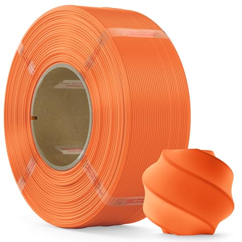MarsWork PLA-Filament, 1,75 mm, PLA-3D-Drucker-Filament (Nachfüllpackung), 1 kg Nachfüllung für wiederverwendbare Spulen (1 kg), hochwertiges 3D-Druck-Filament für Bambu-Labor 3D-Drucker, Orange von MarsWork