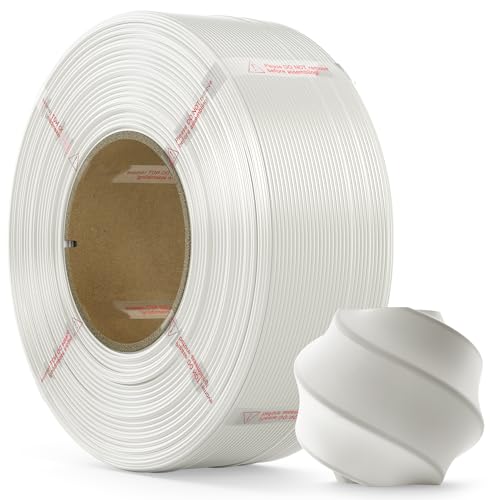 MarsWork PLA-Filament, 1,75 mm, PLA-3D-Drucker-Filament (Nachfüllpackung), 1 kg Nachfüllung für wiederverwendbare Spulen (1 kg), hochwertiges 3D-Druck-Filament für Bambu-Labor 3D-Drucker, Weiß von MarsWork