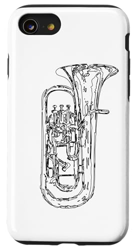 Euphonium Skizze Blasmusiker Marschkapelle Euphoniumspieler Hülle für iPhone SE (2020) / 7 / 8 von Marschkapellen Geschenke für Blasmusiker