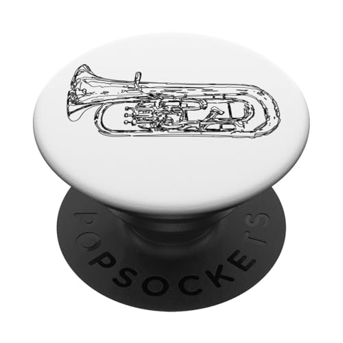 Euphonium Skizze Blasmusiker Marschkapelle Euphoniumspieler PopSockets Klebender PopGrip von Marschkapellen Geschenke für Blasmusiker