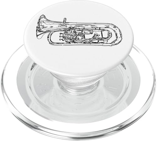 Euphonium Skizze Blasmusiker Marschkapelle Euphoniumspieler PopSockets PopGrip für MagSafe von Marschkapellen Geschenke für Blasmusiker