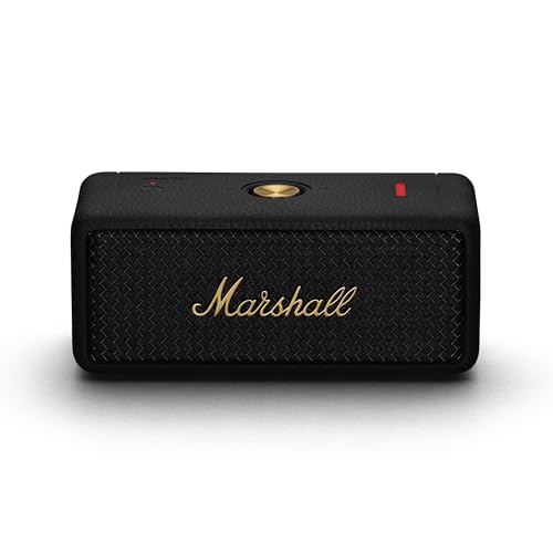 Marshall Emberton II Bluetooth Tragbarer Lautsprecher, Kabelloser, Wasserabweisend - Schwarz und Messing von Marshall