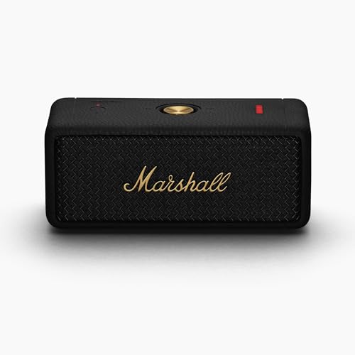 Marshall Emberton II Bluetooth Tragbarer Lautsprecher, Kabelloser, Wasserabweisend - Schwarz und Messing von Marshall