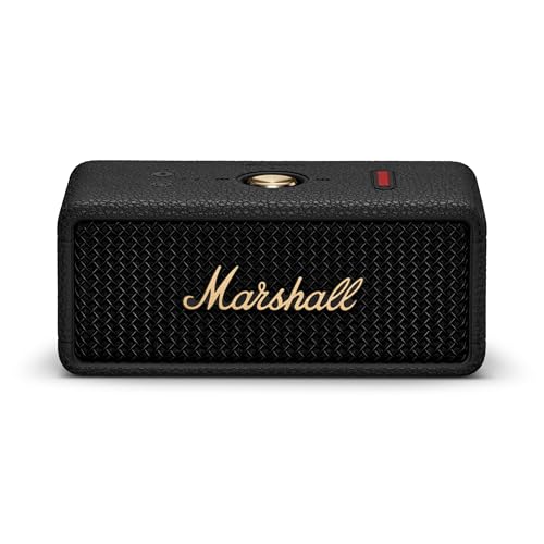 Marshall Emberton III tragbare Bluetooth Lautsprecher, kabellos, IP67 Staub und wasserfest, über 32 Stunden Spielzeit - Schwarz und Messing Marshall Emberton III tragbare Bluetooth Lautsprecher, kabellos, IP67 Staub und wasserfest, über 32 Stunden Spielzeit - Schwarz und Messing von Marshall
