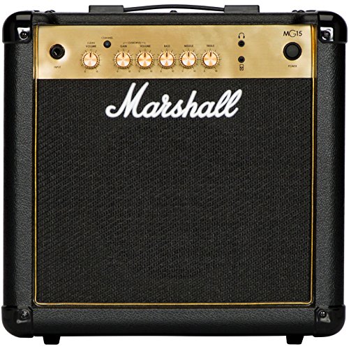 Marshall MG15G Gitarren-Combo-Verstärker, Übungsverstärker, geeignet für E-Gitarre – Schwarz und Gold von Marshall
