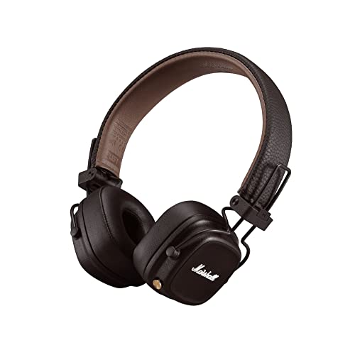 Marshall Major IV On Ear Bluetooth Kopfhörer, Kabelloser Ohrhörer, Faltbar, 80 Stunden kabellose Akkukapazität - Braun von Marshall