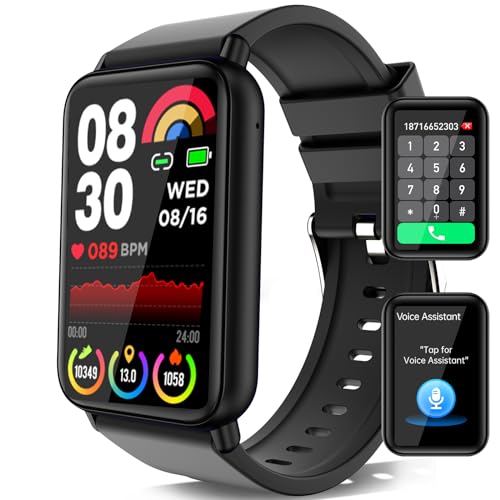Marsyu 2024 Neue Smartwatch für Damen und Herren mit Telefonfunktion, 1,57" Fitnessuhr mit SOS-Anruffunktion, Sportuhr Gesundheitsuhr von Marsyu