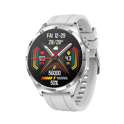 Marsyu 2025 Neu Smartwatch Herren mit EKG/𝐁𝐥υ𝐭𝐳υ𝐜𝐤𝐞𝐫/Harnsäure/BMI 1,43" AMOLED Fitness Gesundheitsuhr mit 24/7 Herzfrequenz 𝐁𝐈υ𝐭𝐝𝐫υ𝐜𝐤 SPO2,Schlaf/Apnoe-Monitor (Silber) von Marsyu