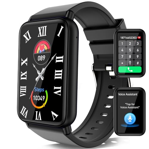 Marsyu Smartwatch für Damen Herren mit Telefonfunktion, 1,57" HD-Sportuhr mit 130+ Sportmodi, SOS-Taste, Schrittzähler/Harnsäure/Blutfette/Herzfrequenz/Schlafmonitor, Smart-Armband für Android iOS von Marsyu