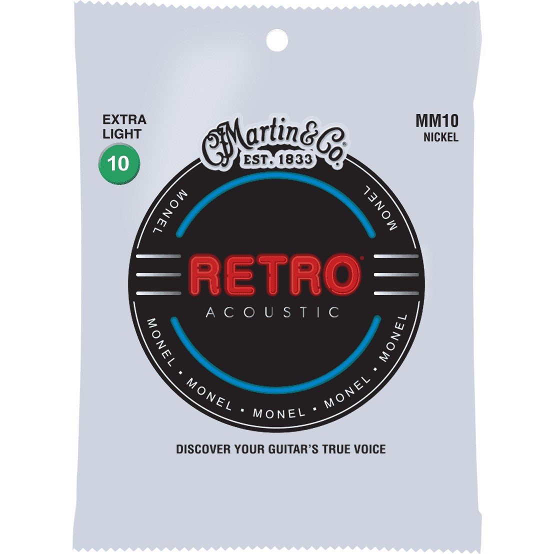 Martin Strings MM10 Retro Acoustic Guitar Strings (Extra-Light, Monel) von Martin Strings