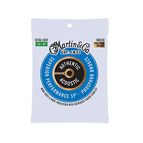 MARTIN Akustikgitarrensaiten, Superior Performance Extra Light 10-47, 92/8 Phosphor Bronze (MA530) von Martin