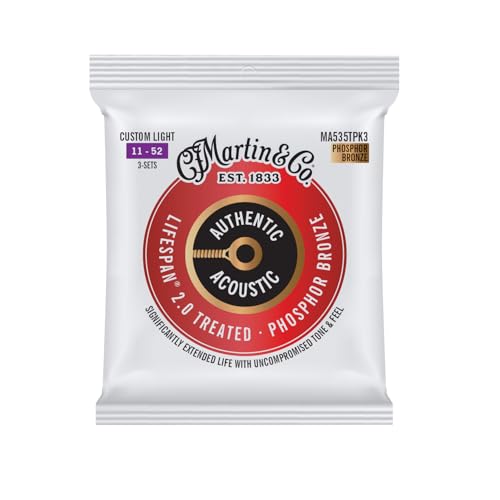 Martin Strings – MA535T – Lebensdauer 2.0 Phos Bronze 3er-Pack Custom Light 11-52 Martin Strings – MA535T – Lebensdauer 2.0 Phos Bronze 3er-Pack Custom Light 11-52 von Martin