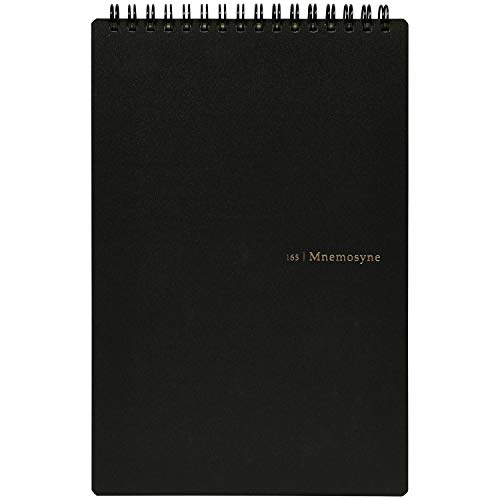 Maruman MNEMOSYNE Notizbuch, 22,9 x 14,8 cm (vertikal, A5), 5 mm kariert, doppelseitig, 70 Blatt (N165) von Maruman