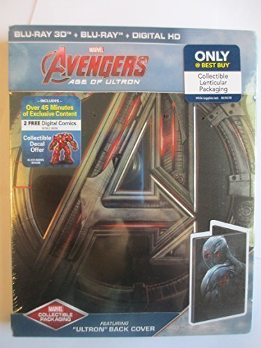 Avengers Age Of Ultron Steelbook (Blu-ray 3D/Blu-ray/Digital HD) ('Ultron' Back Cover) [Blu-ray] [2015] von Marvel