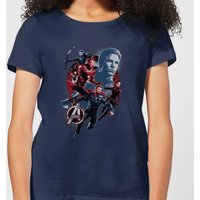 Avengers: Endgame Shield Team Damen T-Shirt - Navy Blau - L von Marvel