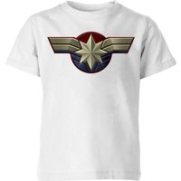 Captain Marvel Chest Emblem Kids' T-Shirt - White - 3-4 Jahre von Marvel