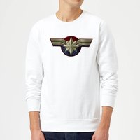 Captain Marvel Chest Emblem Sweatshirt - White - S von Marvel