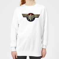 Captain Marvel Chest Emblem Women's Sweatshirt - White - M von Marvel