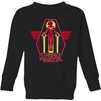 Captain Marvel Flying Warrior Kids' Sweatshirt - Black - 5-6 Jahre von Marvel