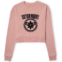 Captain Marvel Logo Women's Cropped Sweatshirt - Dusty Pink - XS von Marvel