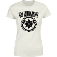 Captain Marvel Logo Women's T-Shirt - Cream - M von Marvel