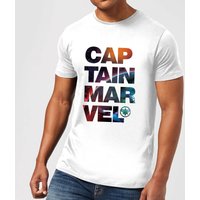 Captain Marvel Space Text Men's T-Shirt - White - M von Marvel