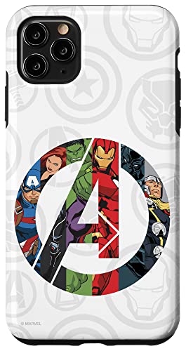 Hülle für iPhone 11 Pro Max Marvel Avengers A Logo mit Superhelden von Marvel