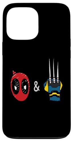 Hülle für iPhone 13 Pro Max Marvel Studios Deadpool & Wolverine Mask & Claw Emoji Icons von Marvel
