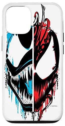 Hülle für iPhone 15 Marvel Venom Carnage Halbgesichter, blau/rot von Marvel