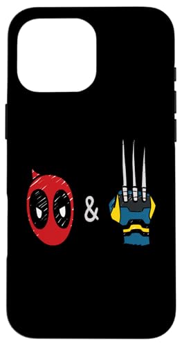 Hülle für iPhone 16 Pro Max Marvel Studios Deadpool & Wolverine Mask & Claw Emoji Icons von Marvel