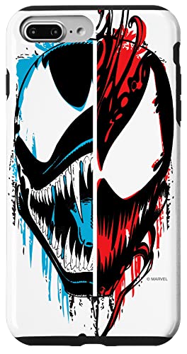 Hülle für iPhone 7 Plus/8 Plus Marvel Venom Carnage Halbgesichter, blau/rot von Marvel