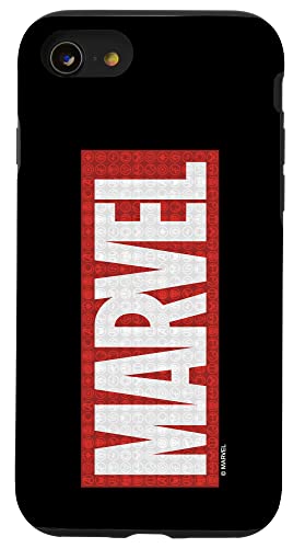 Hülle für iPhone SE (2020) / 7 / 8 Marvel Classic Brick Logo mit Superhelden-Symbolen von Marvel
