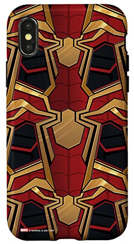 Hülle für iPhone X/XS Marvel Spider-Man: No Way Home Rot und Gold Muster von Marvel