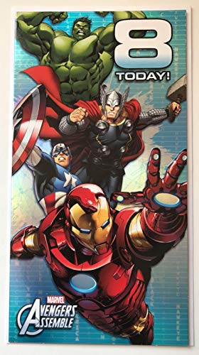 Marvel Avengers Assemble 8 Today. Geburtstagskarte von Marvel