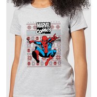 Marvel Avengers Classic Spider-Man Damen Christmas T-Shirt - Grau - XL von Marvel