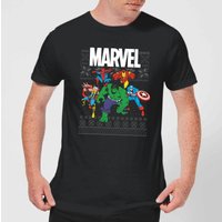 Marvel Avengers Group Men's Christmas T-Shirt – Schwarz - M von Marvel