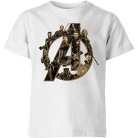 Marvel Avengers Infinity War Avengers Logo Kinder T-Shirt - Weiß - 7-8 Jahre von Marvel