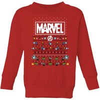 Marvel Avengers Pixel Art Kinder Weihnachtspullover - Rot - 5-6 Jahre von Marvel