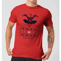 Marvel Avengers Spider-Man Herren Christmas T-Shirt - Rot - L von Original Hero