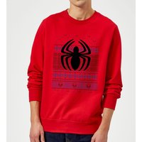 Marvel Avengers Spider-Man Logo Weihnachtspullover – Rot - L von Marvel