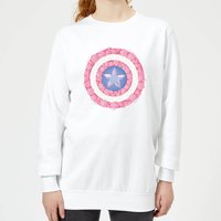 Marvel Captain America Flower Shield Women's Sweatshirt - White - XL von Marvel