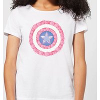 Marvel Captain America Flower Shield Women's T-Shirt - White - XL von Marvel