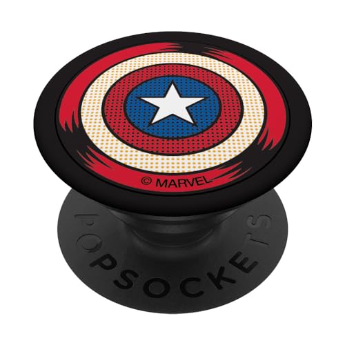 Marvel Captain America Shield Halftone Retro Icon PopSockets mit austauschbarem PopGrip von Marvel